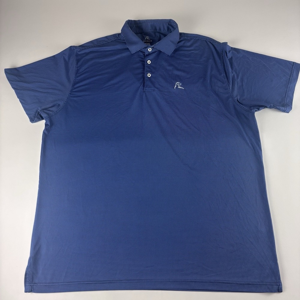 Rhoback Geometric Polo Shirt Mens Size 2XL Blue Geometric Performance Golf XXL